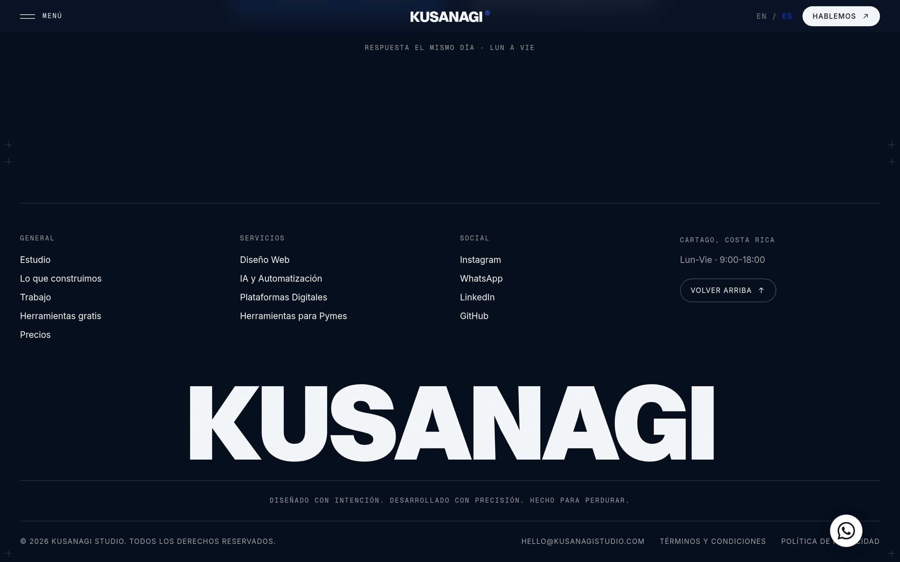 Kusanagi Studio — Cierre con marca